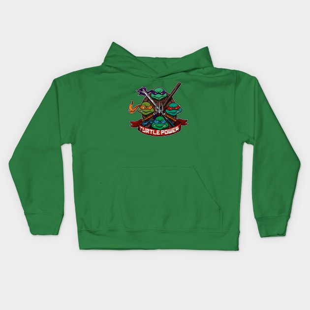 Turtle Power Kids Hoodie by juanotron